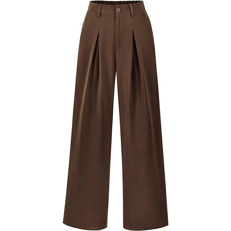 Trendige hochtaillierte Damenhose, weit geschnitten. Ideal für modische Frühling-Sommer-Outfits & Freizeit.