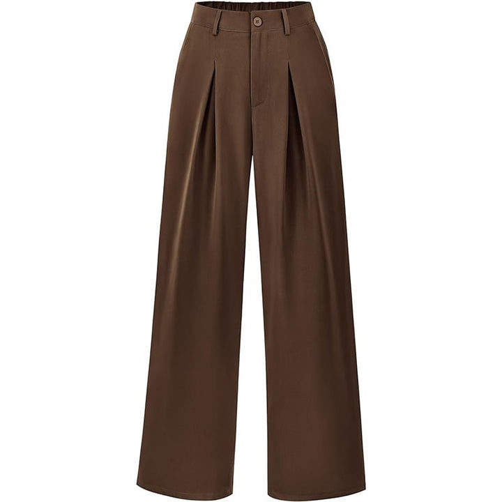Trendige hochtaillierte Damenhose, weit geschnitten. Ideal für modische Frühling-Sommer-Outfits & Freizeit.