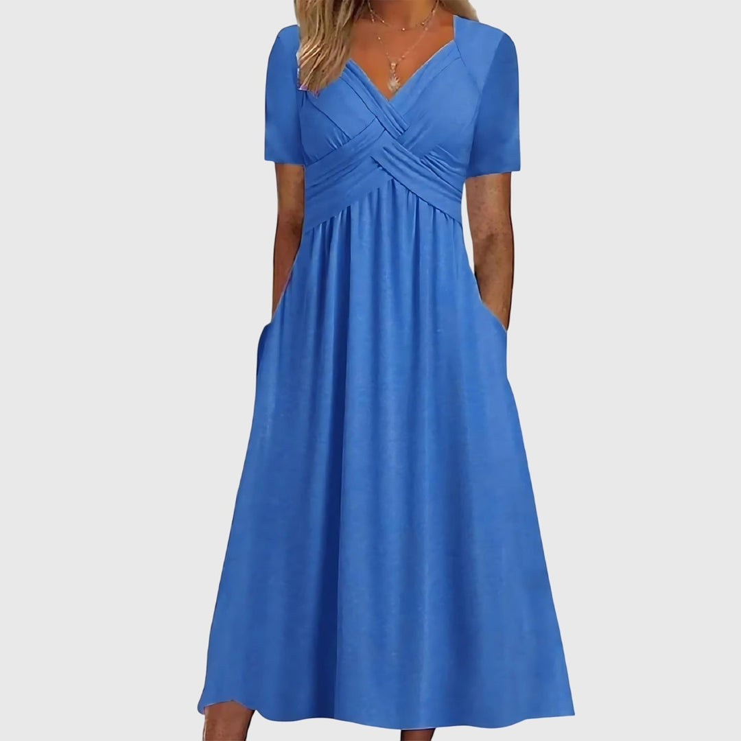 Elegantes grünes Damen Midi-Kleid Slim Fit mit Bauchkontrolle für Freizeit & festliche Anlässe, vielseitig.