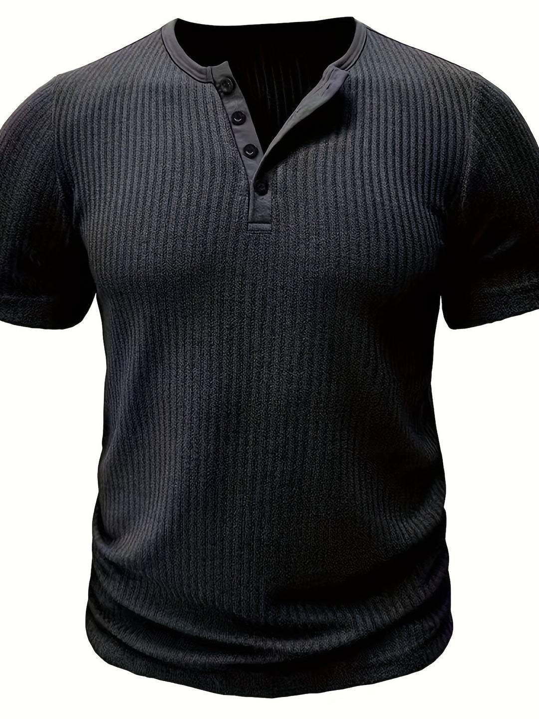 Trendiges Herren Henley Kurzarm T-Shirt, ein stilvolles Basic für Frühling & Sommer.