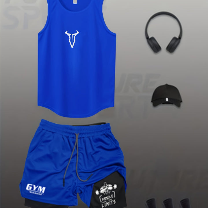 Herren Fitness Tanktop und Shorts, dynamisches Set für Sport, Gym & Workout.