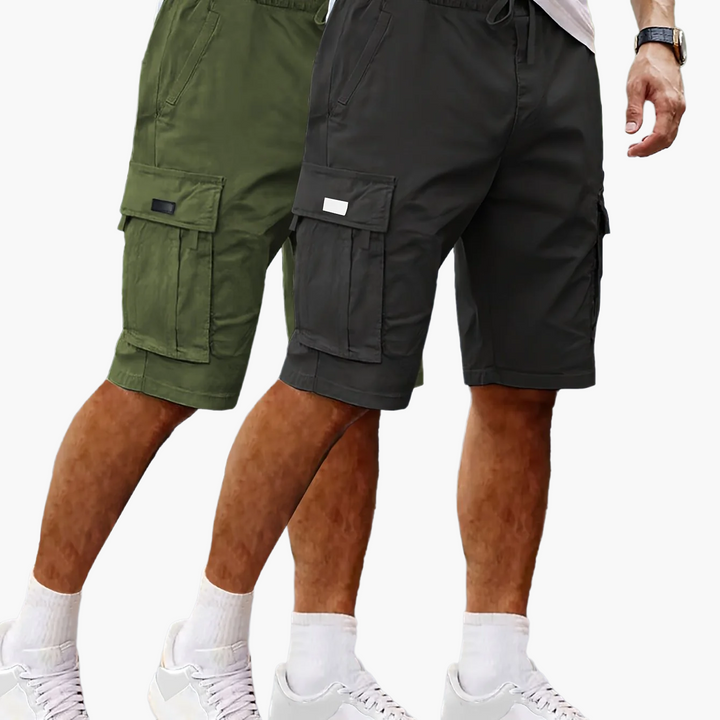 Herren Cargo Shorts: Robuste Bermuda für Outdoor & Freizeit, im praktischen 2er-Pack.
