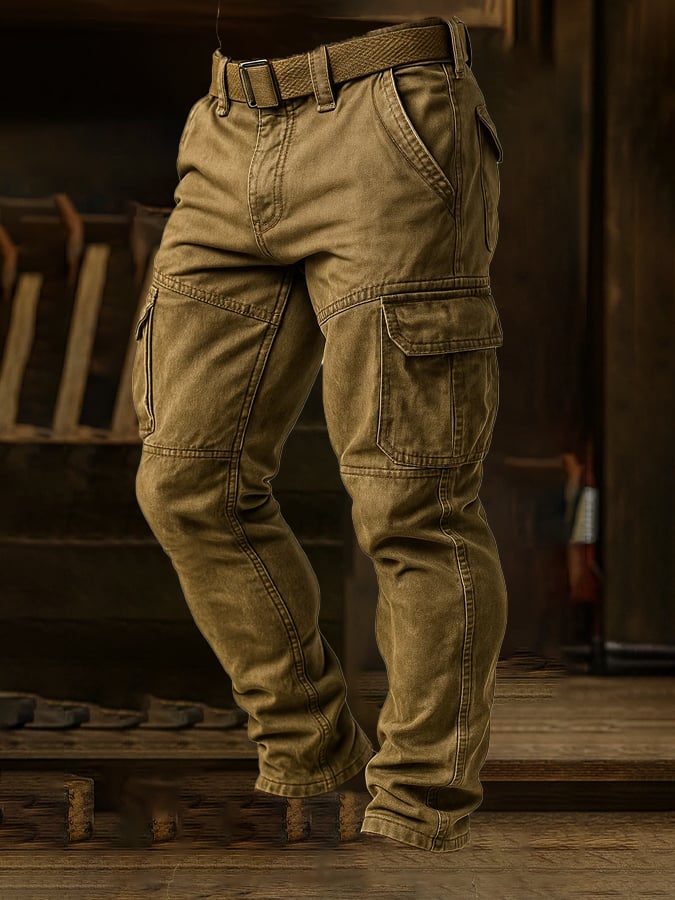 Praktischer Herren Outdoor Overall in brauner Tarnfarbe, ideal als Funktions- & Arbeitskleidung.