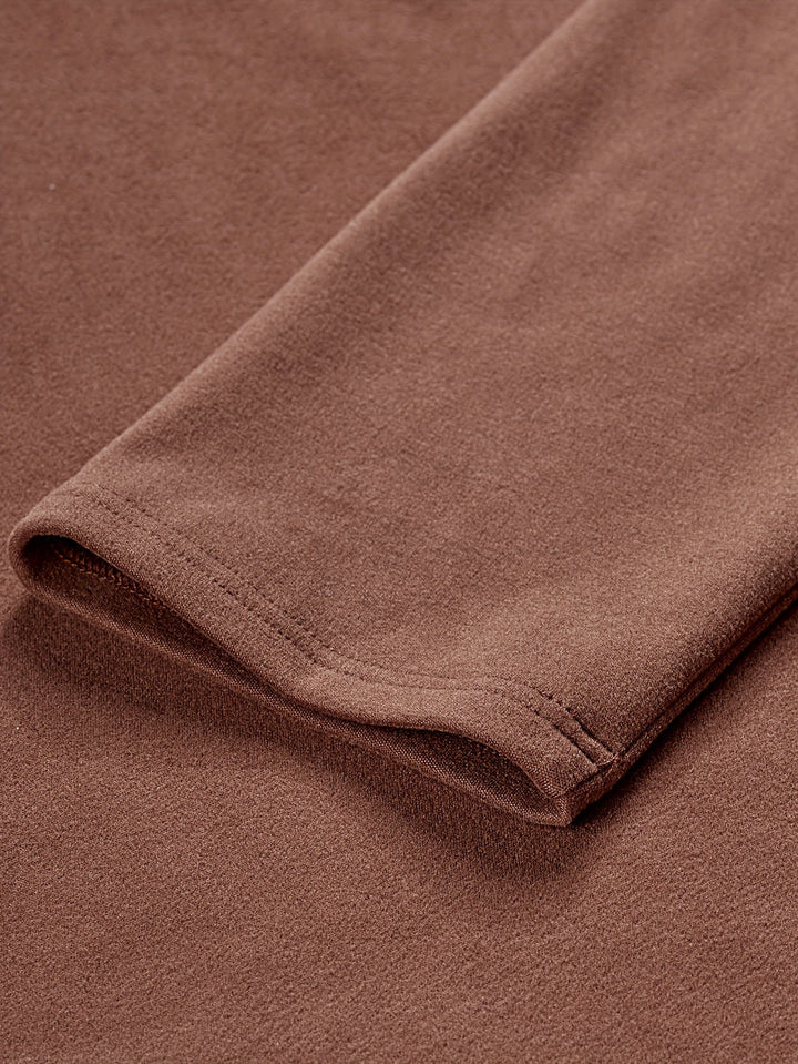 Hochwertiger Herrenpullover, braun-blau, Ethno-Muster, Halb-Reißverschluss, Stehkragen, Winter, Freizeit