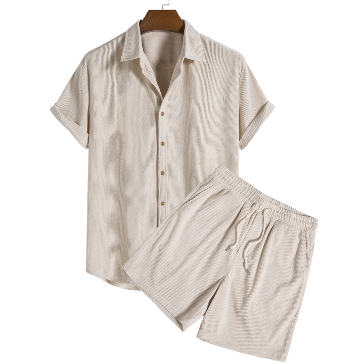 Herren Freizeit Set: Bequemes Hemd und Hose für den Sommer. Ideal für Urlaub & Strand.