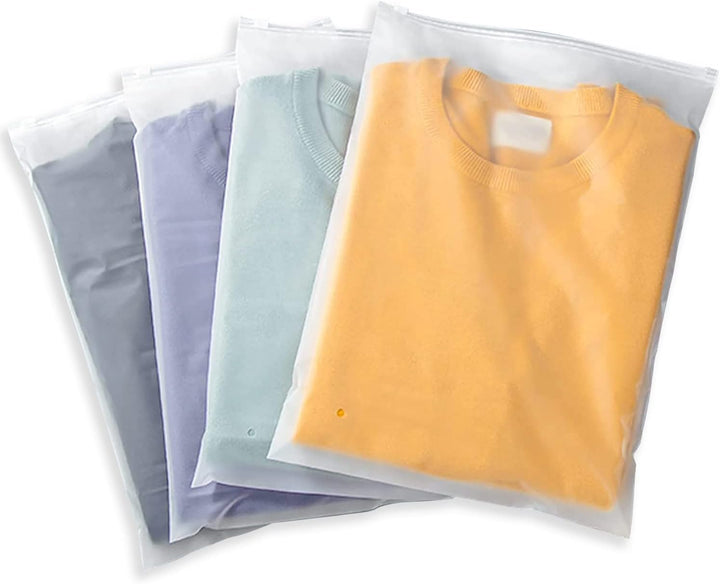 Vielseitige, gefrostete Aufbewahrungsbeutel (20er-Pack) schützen Kleidung staubfrei, feuchtigkeitsbeständig & organisiert.