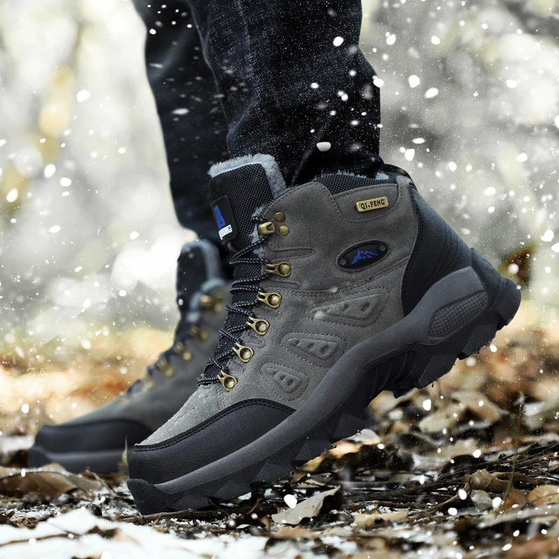 Braune wetterfeste Unisex Stiefel: Ideal für Winterwanderungen & Freizeit. Komfortabel & robust.