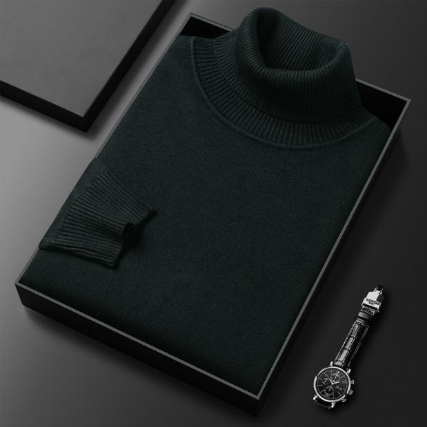 Herren Winter Rollkragenpullover, langärmlig. Zeitloser warmer Pullover für elegante Männermode.