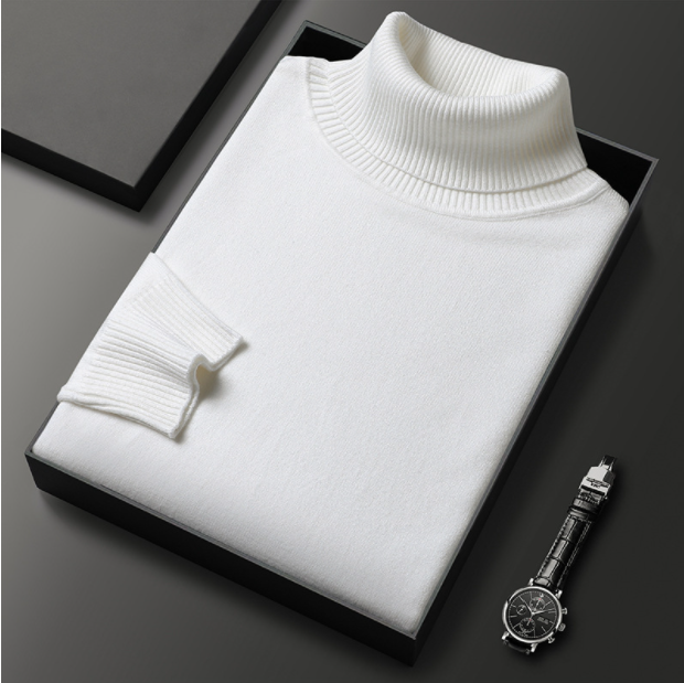 Stapel warmer Herren Winter Rollkragenpullover, langärmlig. Perfektes Oberteil für die kalte Jahreszeit.