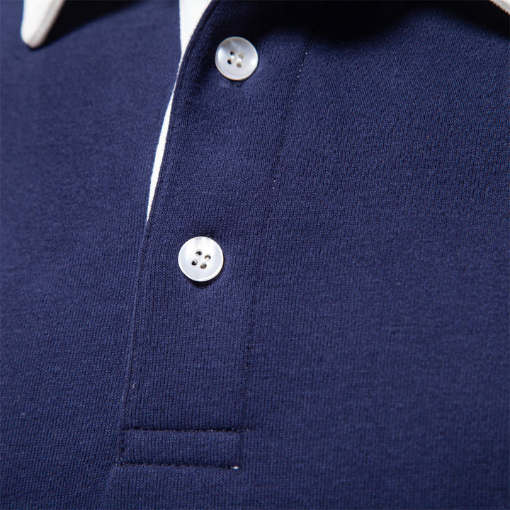 Komfortabler Herren Langarm Polo Pullover, weich & warm für kalte Tage im Winter.