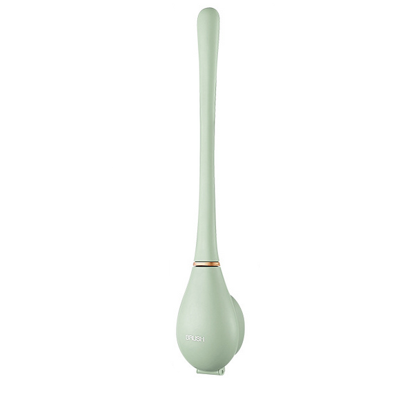 Hygienische Toilettenbürste mit flexiblen Silikonborsten und praktischer Wandhalterung.