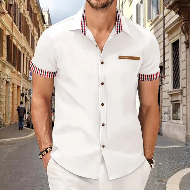 Stilvolles Herren Kurzarmhemd kariert, luftig und bequem für Sommer & Freizeit. Ideal für Business Casual Looks.