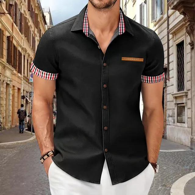 Vielseitiges Herrenhemd kariert, kurzärmlig, für Freizeit, Sommer & Business Casual. Bequem, atmungsaktiv & stilvoll.
