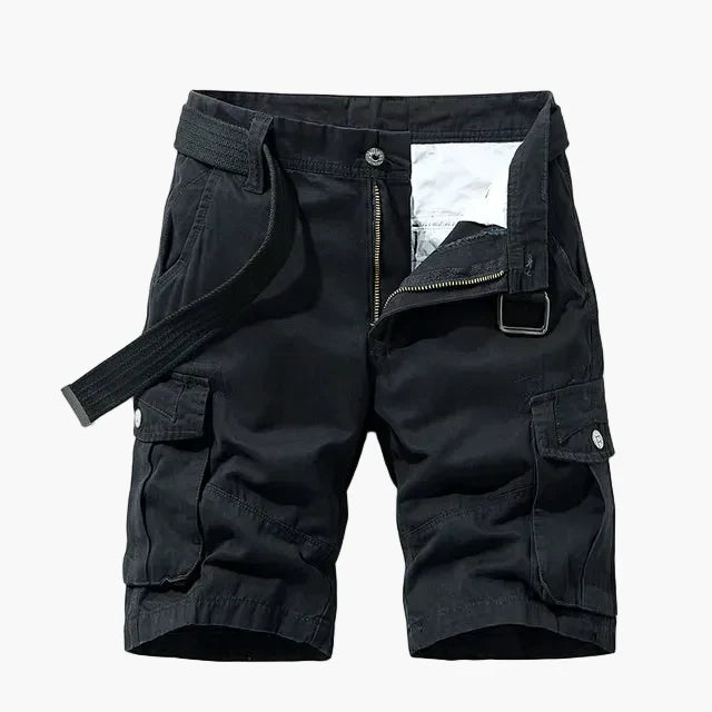 Herren Cargo-Shorts in Beige, robust & bequem. Ideal für Outdoor, Freizeit und Abenteuer. Mit praktischen Taschen.