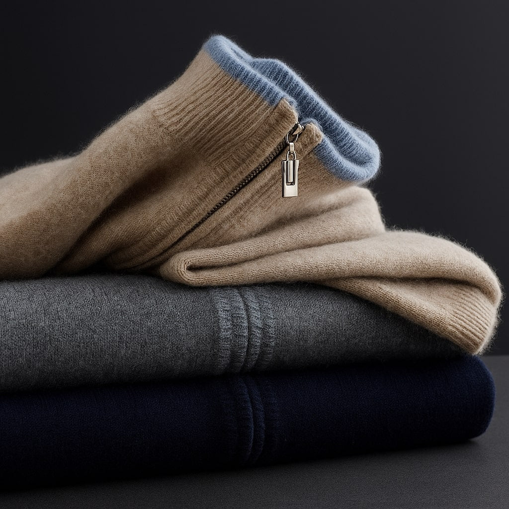 Alltagstaugliche Herren Strickjacke mit Reißverschluss. Modische & warme Winterjacke für jeden Anlass.