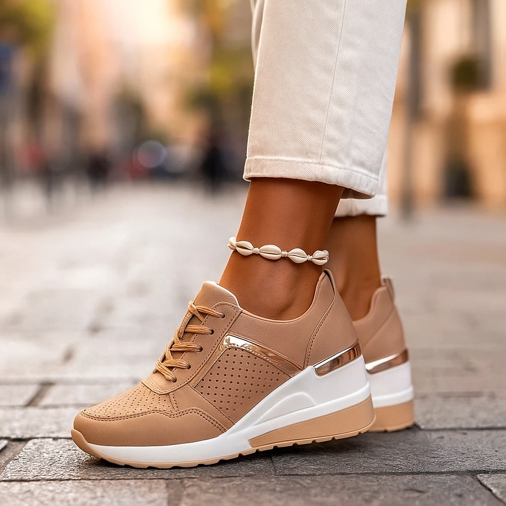 Stylische Damen Schnürschuhe, leicht und bequem, perfekt für lange Tage und Spaziergänge.
