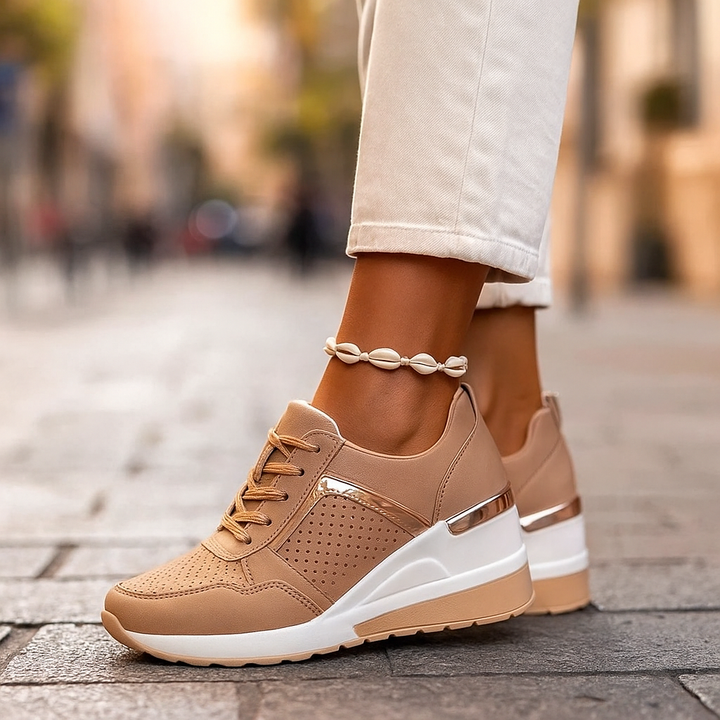 Stylische Damen Schnürschuhe, leicht und bequem, perfekt für lange Tage und Spaziergänge.