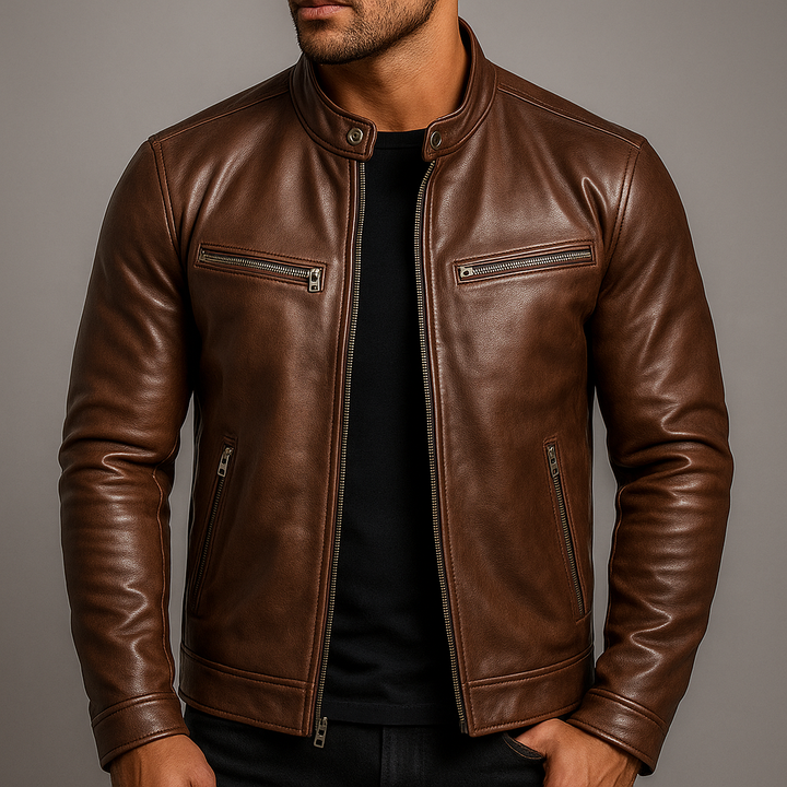 Moderne Herren Freizeitjacke im Vintage-Look, leicht & bequem, ideal für Frühling & Herbst.