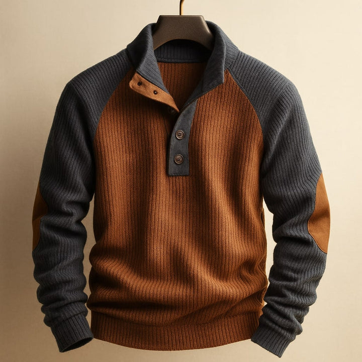 Trendiges Herren Langarmshirt Isaarel, Stehkragen, lässig elegant für Freizeit & Business.
