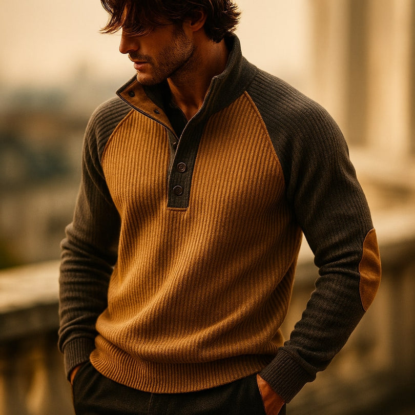 Herren Pullover Isaarel mit markantem Stehkragen, langarm, vielseitige Ergänzung zur Garderobe.