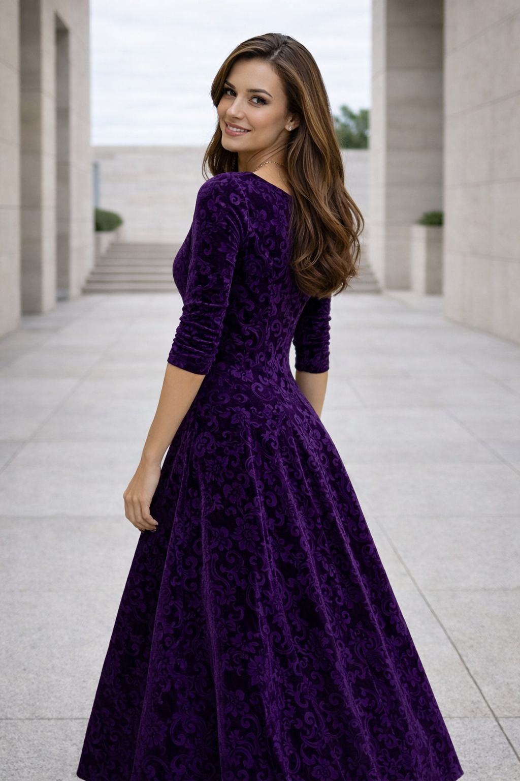 Elegantes Damenkleid mit V-Ausschnitt und taillierter Passform für einen makellosen Look.