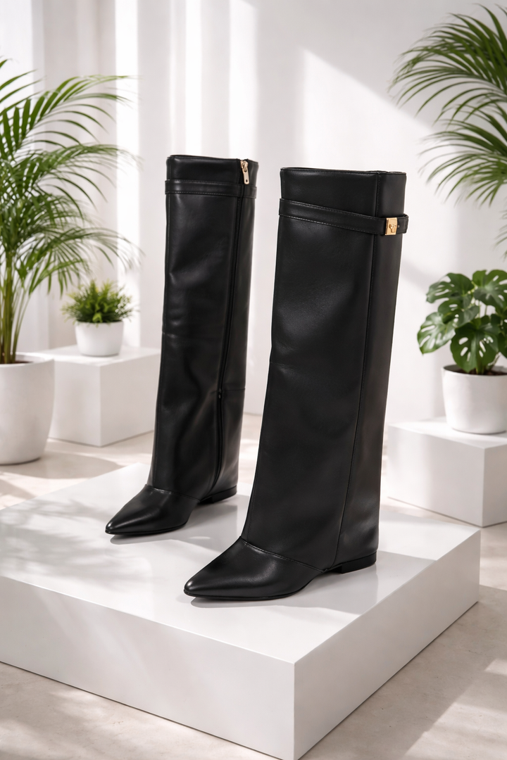 Modische Damen Kniestiefel in Schwarz, elegant & vielseitig, perfekt für Herbst.