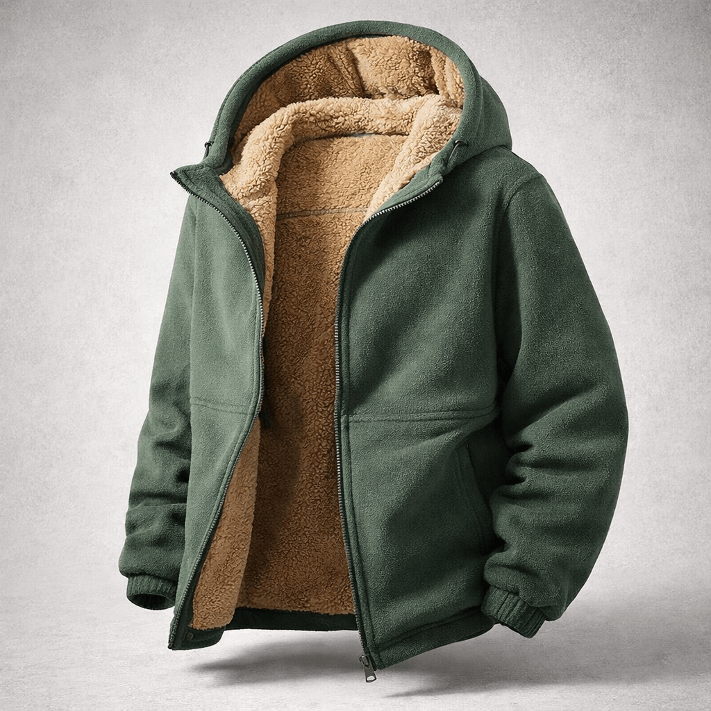 Modische Herren Fleece-Winterjacke, warm & gemütlich, für kalte Tage.