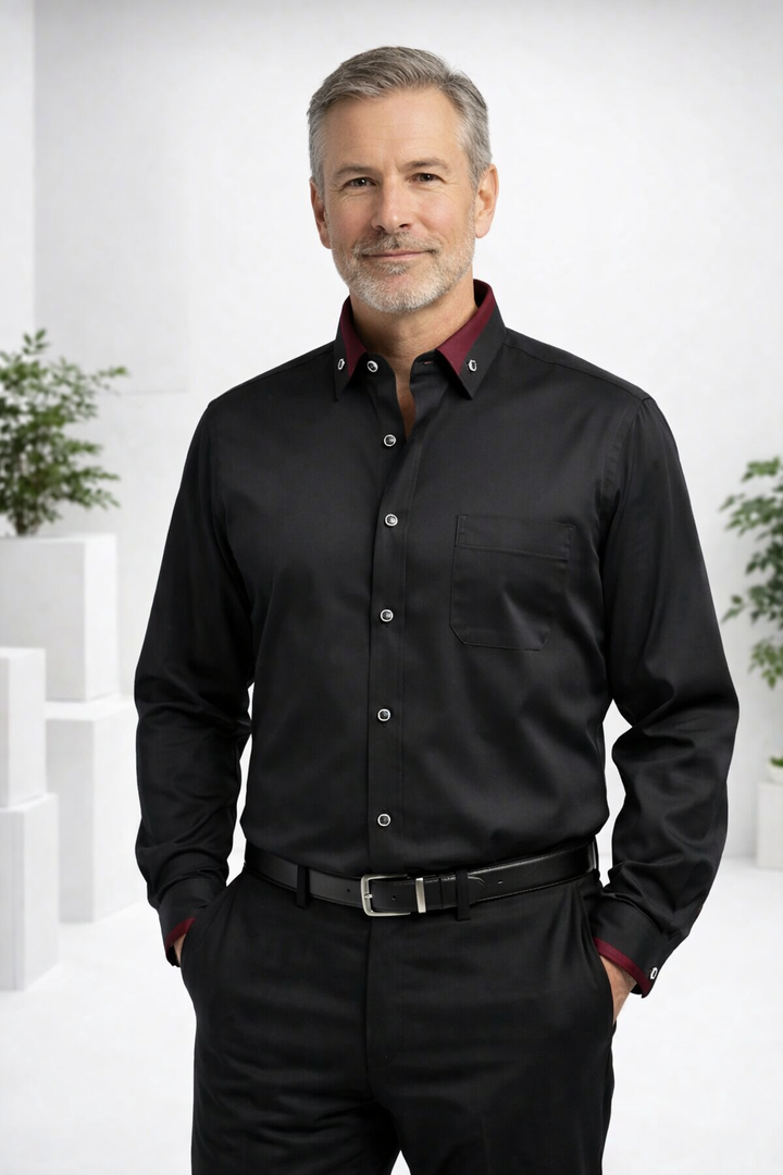 Atmungsaktives Herren Langarmhemd in Slimfit. Klassisches Design für Komfort im Büro oder in der Freizeit.