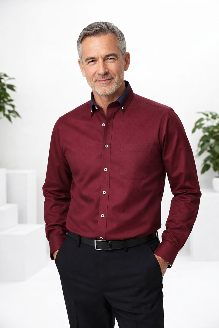 Vielseitiges Herren Langarmhemd, slimfit geschnitten. Perfekt für Business-Meetings, Dinner oder legere Anlässe.