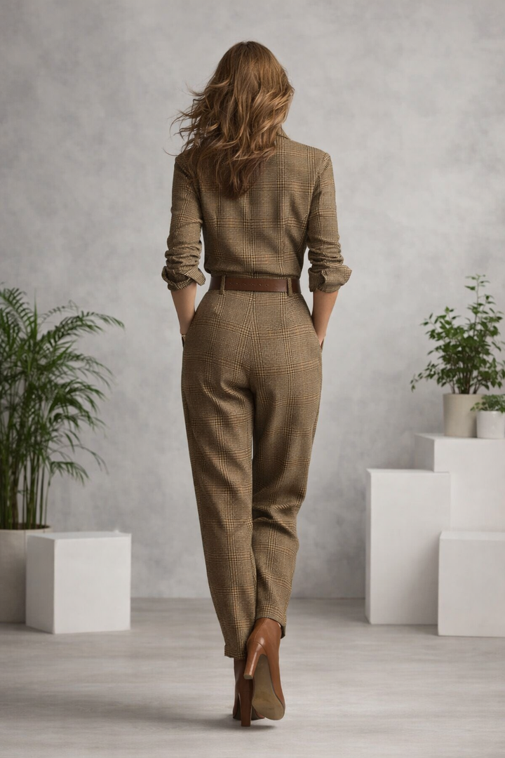 Bequemer und stylischer Damen Jumpsuit in Army Grün, taillierte Passform mit Knöpfen, perfekt für modische Auftritte.