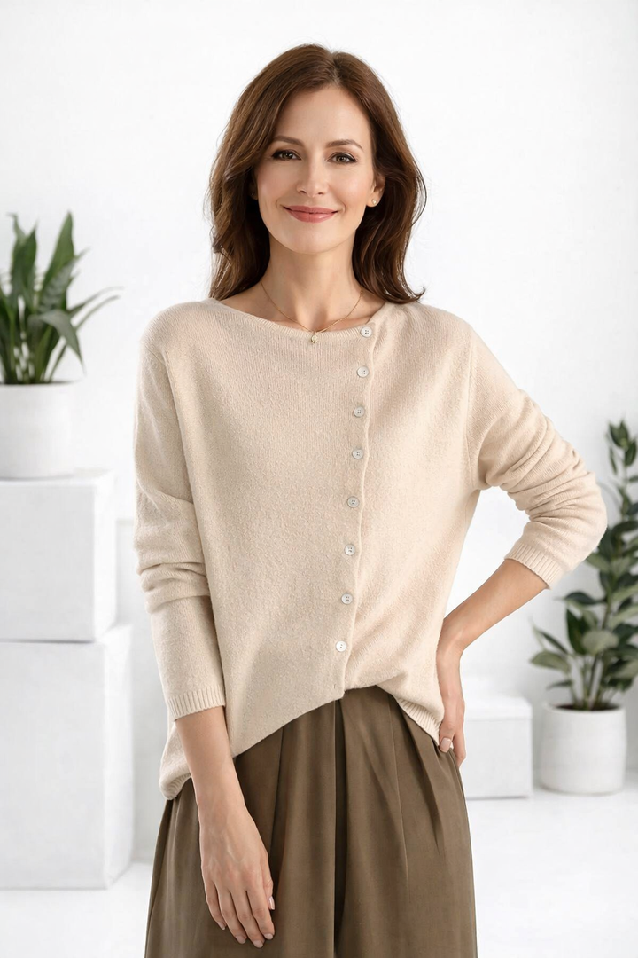 Bequemer Damen Cardigan Langarm, stilvoll und leicht, perfekt für Alltag und Business-Casual-Looks.