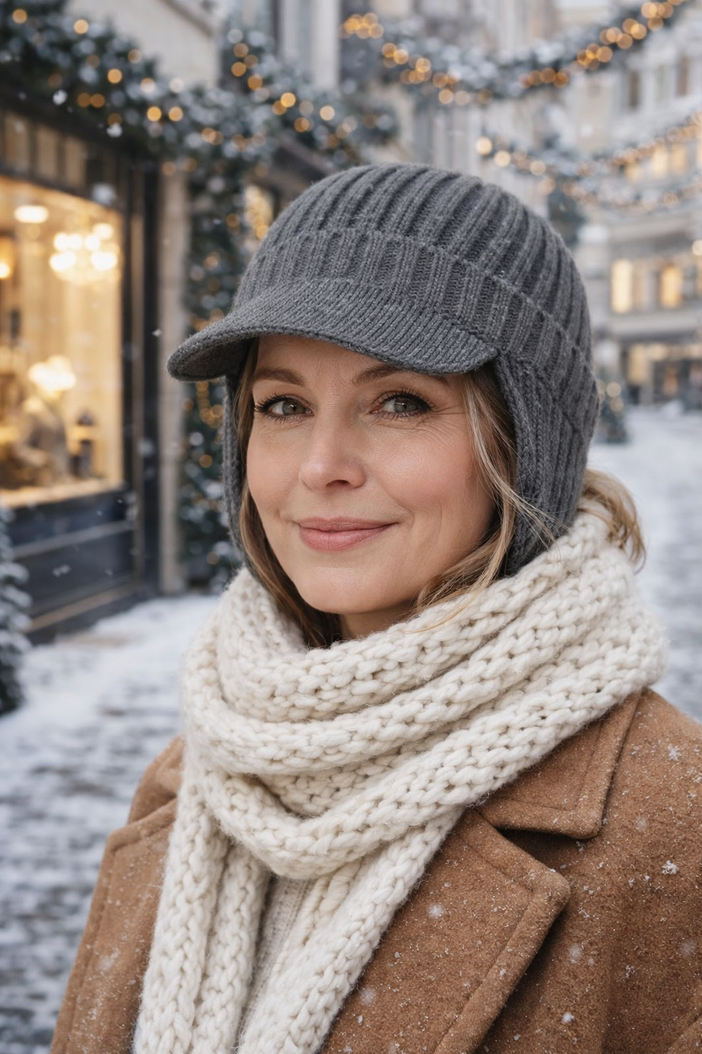 Warme braune Wintermütze mit Ohrenklappen, unisex, bietet optimalen Schutz vor Wind und Kälte.
