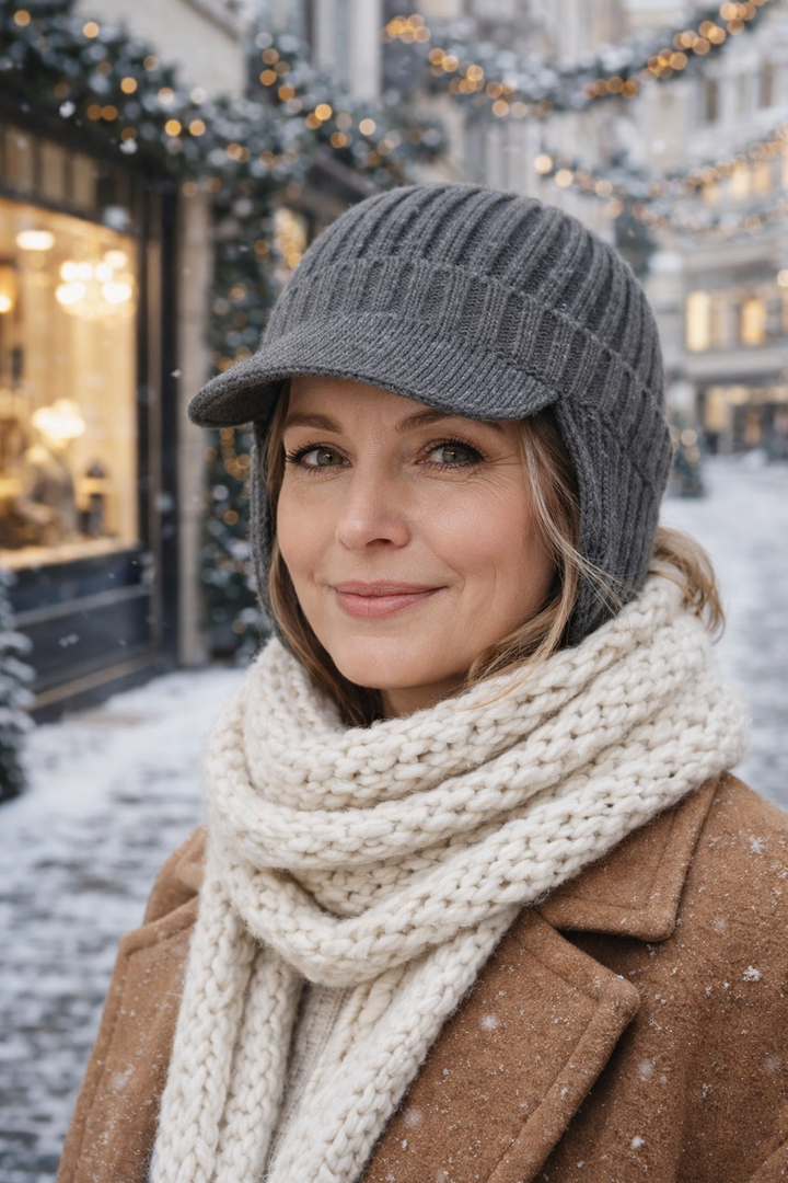 Warme braune Wintermütze mit Ohrenklappen, unisex, bietet optimalen Schutz vor Wind und Kälte.