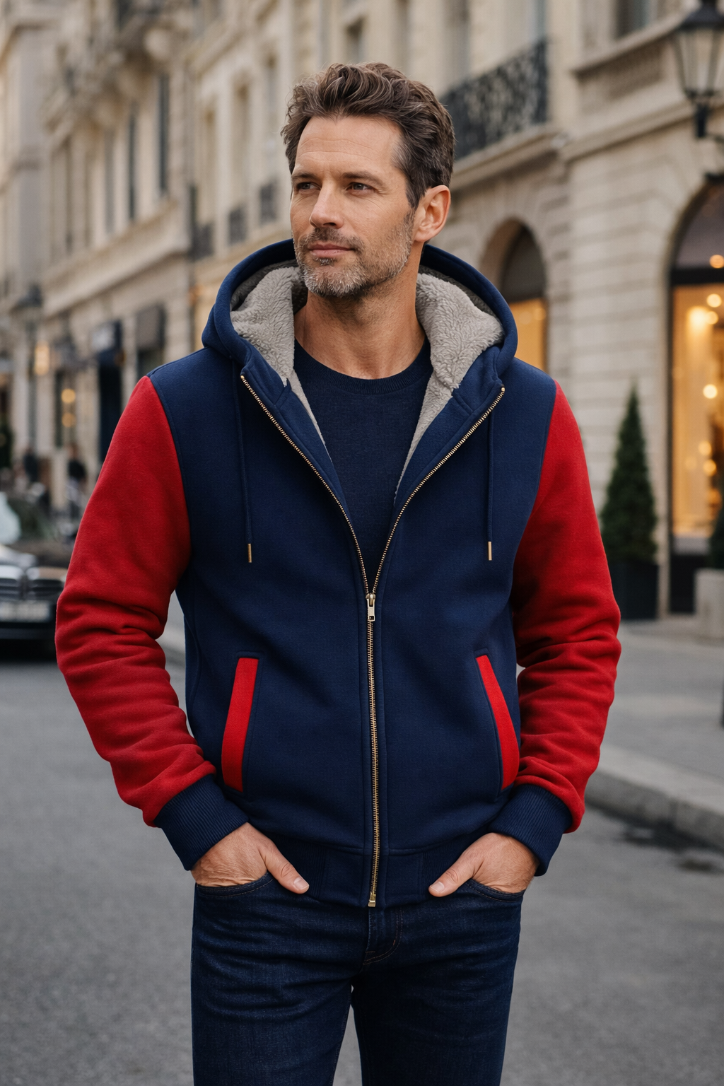 Bequeme Damen Kapuzenjacke mit Reißverschluss für den Alltag; warmer Hoodie für Freizeit und Herbst.