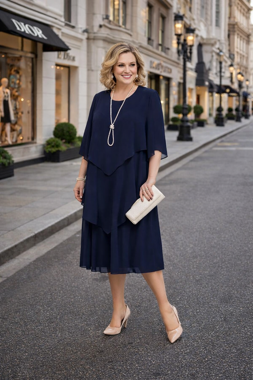 Modisches Damen Midikleid mit asymmetrischem Saum, kurzarm. Bequem und elegant für Freizeit.