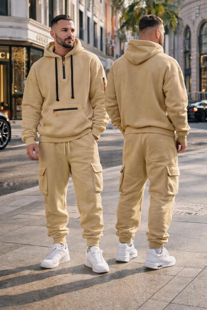 Warmes Herren Winterset: Gemütlicher Hoodie und bequeme Jogginghose. Perfekt für Sport und Freizeit.