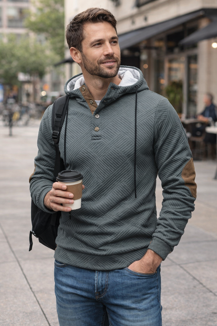 Hochwertiger Herren Kapuzenpullover. Vielseitiges Oberteil, stilvoll und modern, perfekt für kalte Tage und Komfort.