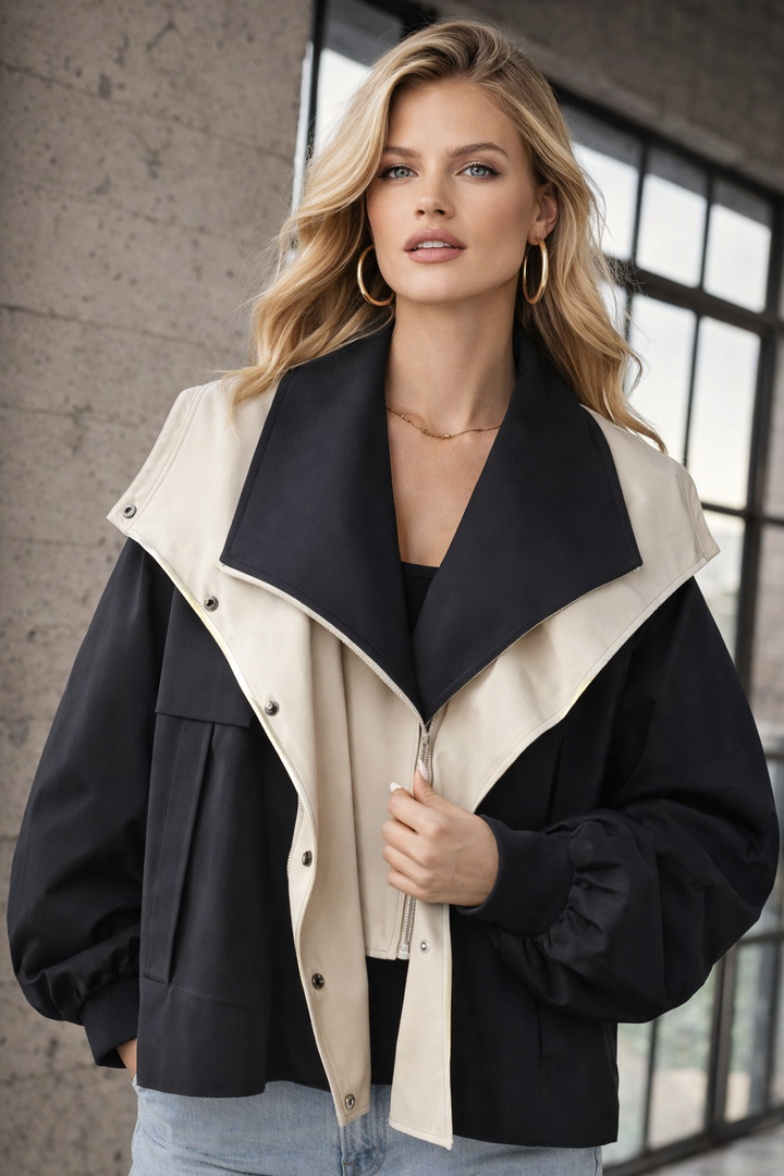 Elegante Damen Frühlingsjacke mit Reißverschluss, ideal für kühle Tage und Outdoor.