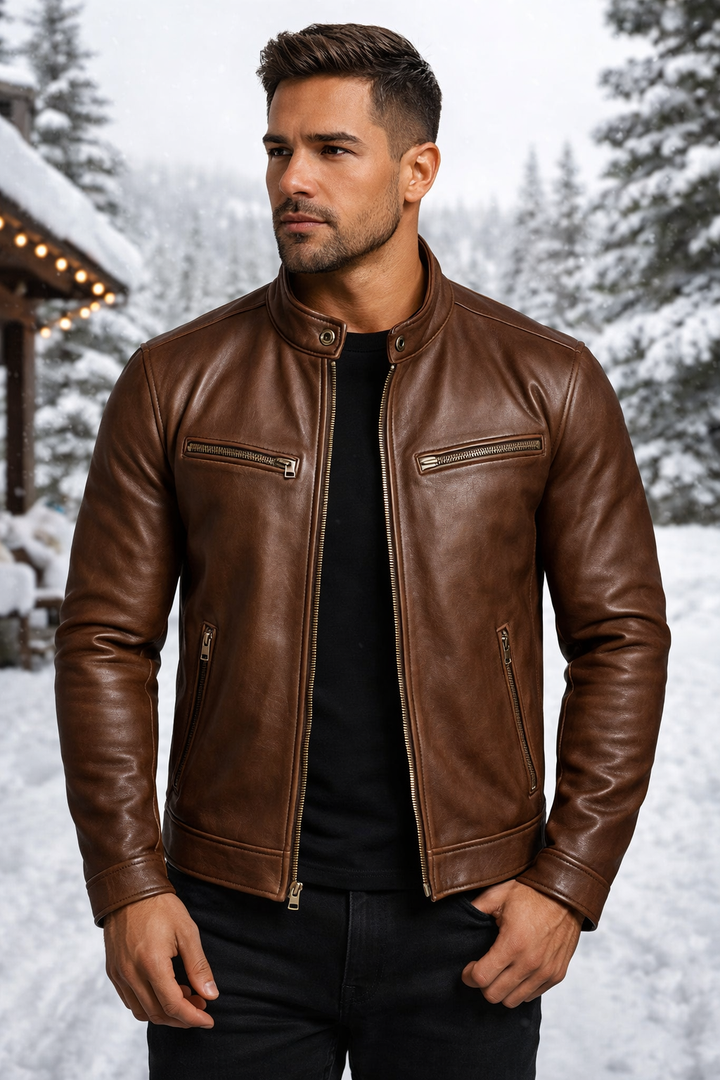 Stilvolle Herren Vintage Jacke mit Reißverschluss, leicht & ideal als Übergangsjacke.