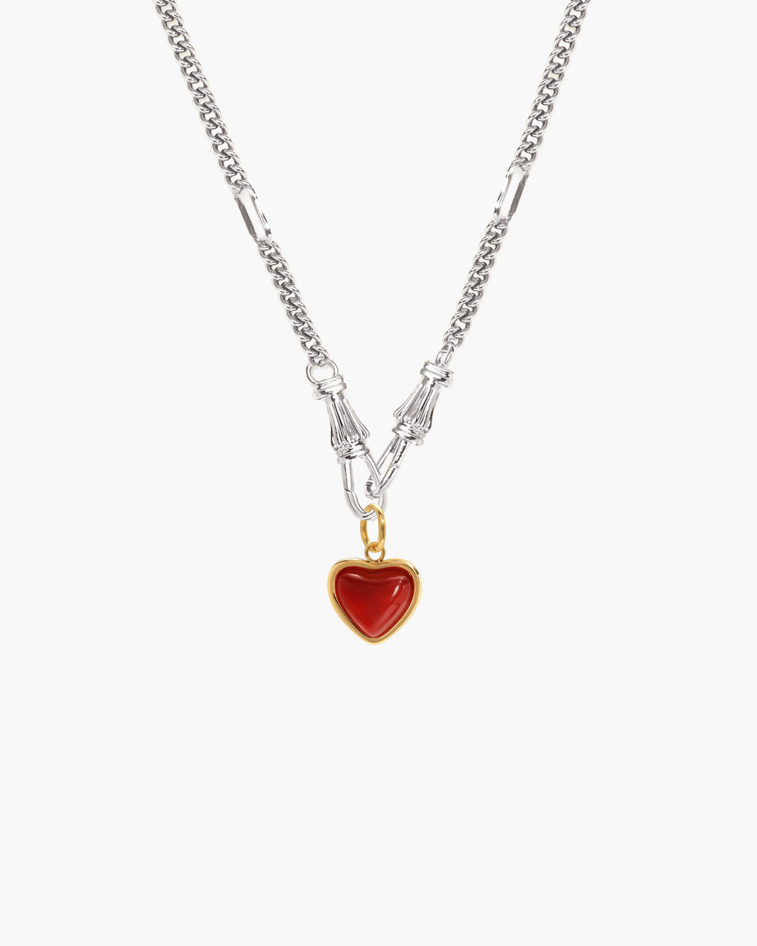 Elegante Damen Halskette aus Edelstahl, goldfarben, mit innovativem Charm Holder für Charms.