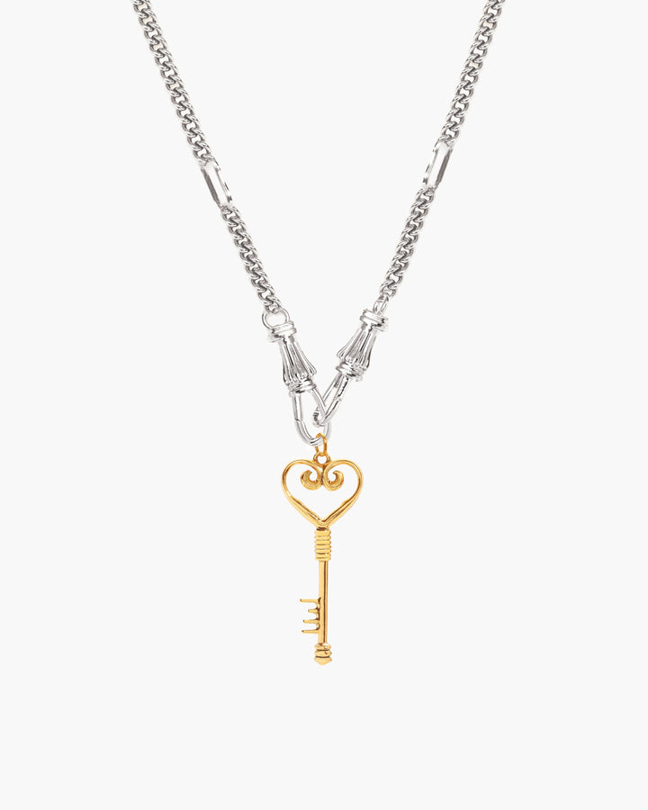 Alltagstaugliche Gold Halskette, Edelstahl, für Damen, hypoallergen, mit Charm Holder.