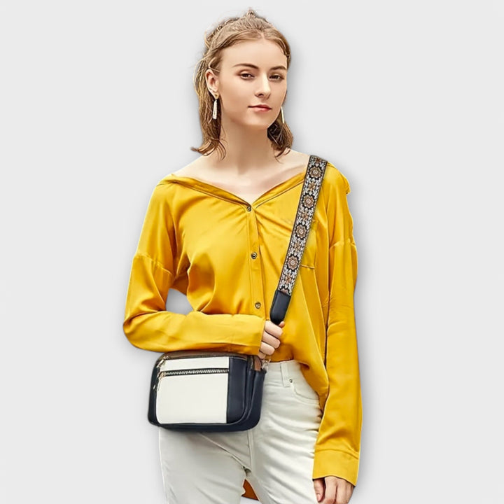 Elegante Damen Umhängetasche, veganes Leder, Retro-Stil, ein modisches Accessoire.