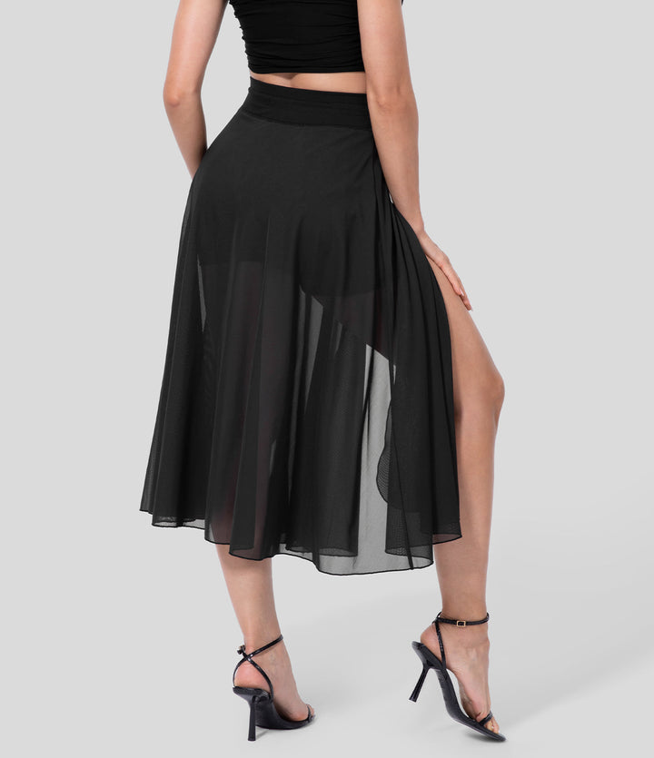 Eleganter Freizeitrock für Damen, hochtailliert und fließend, ideal für Frühling.