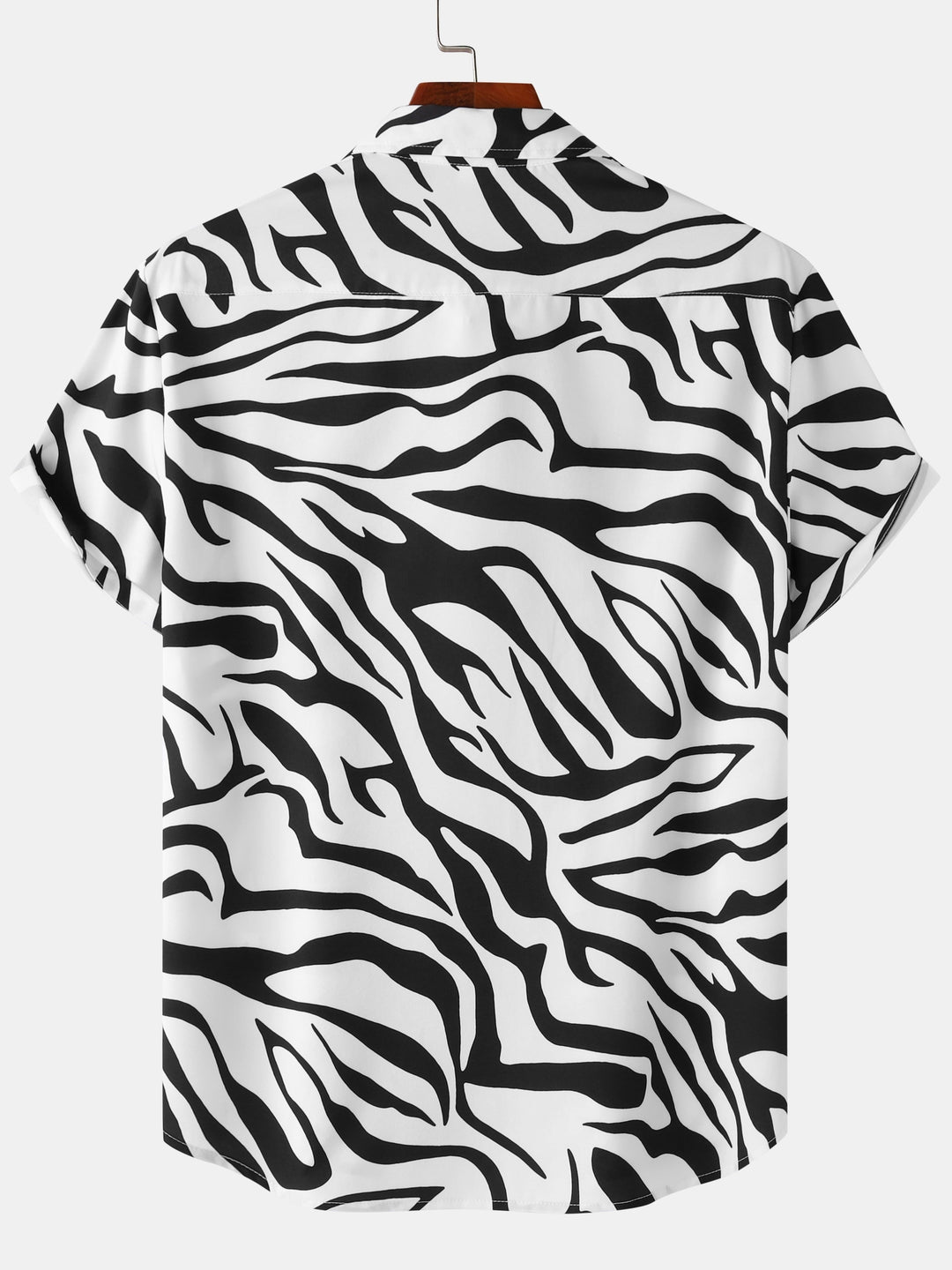 Elegantes Zebramuster Hemd für Herren. Kurzarm, perfekt für den Sommerurlaub und schicke Abende.