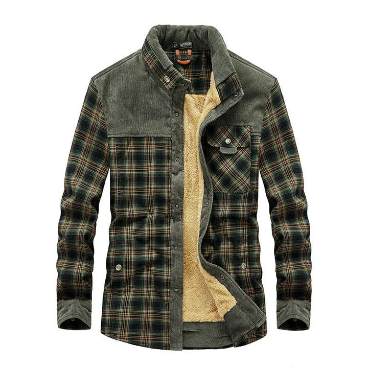 Robuste Herren Übergangs-Hemdjacke aus Flanell mit praktischen Taschen; ideal für Herbst, Frühling und Freizeit-Look.