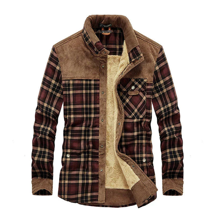 Casual Herren Shacket mit Knöpfen & aufgesetzten Taschen; vielseitige Flanell Hemdjacke für kühle Übergangstage.