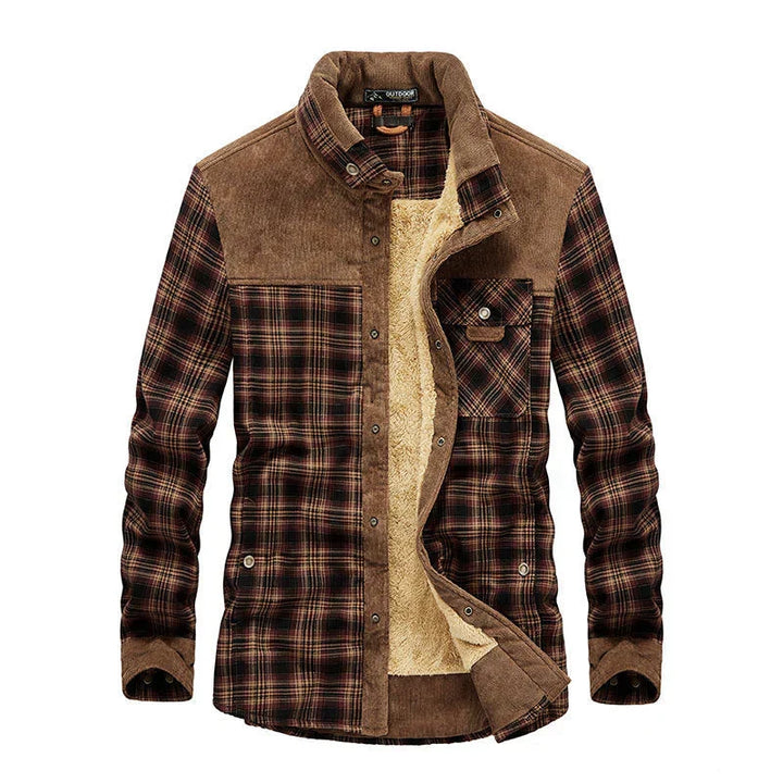 Herren Flanell Hemdjacke (Shacket) mit Brusttaschen für Frühling & Herbst; stilvolle Übergangsjacke für Freizeit.