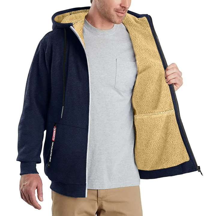 Stylische Herrenmode: Warme Winterjacke. Lässiger Begleiter für Alltag, modern & bequem.
