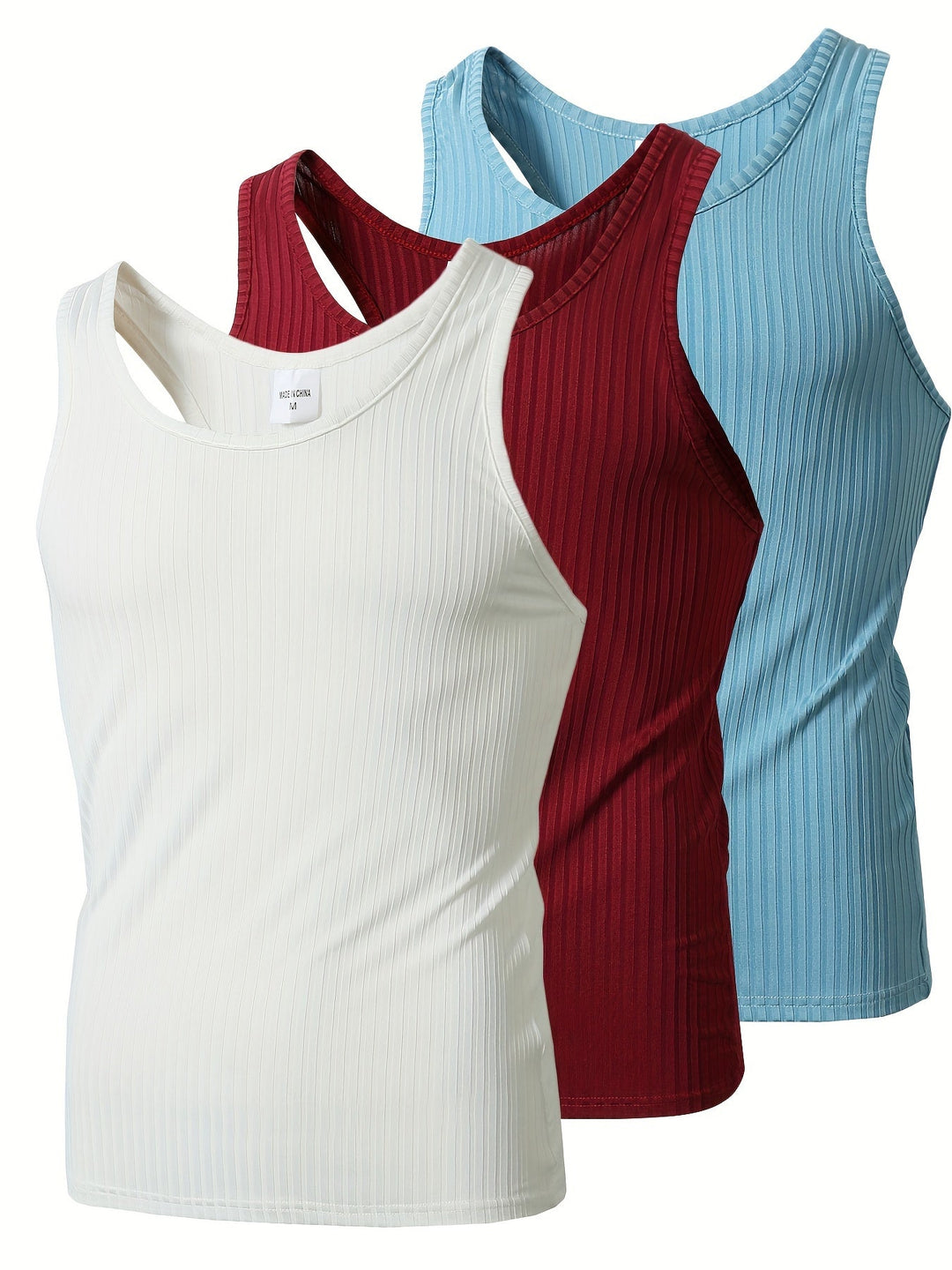 Graues Herren Tanktop im praktischen 3er Pack. Komfortables Ripp Top für Fitness & Freizeit Mode.