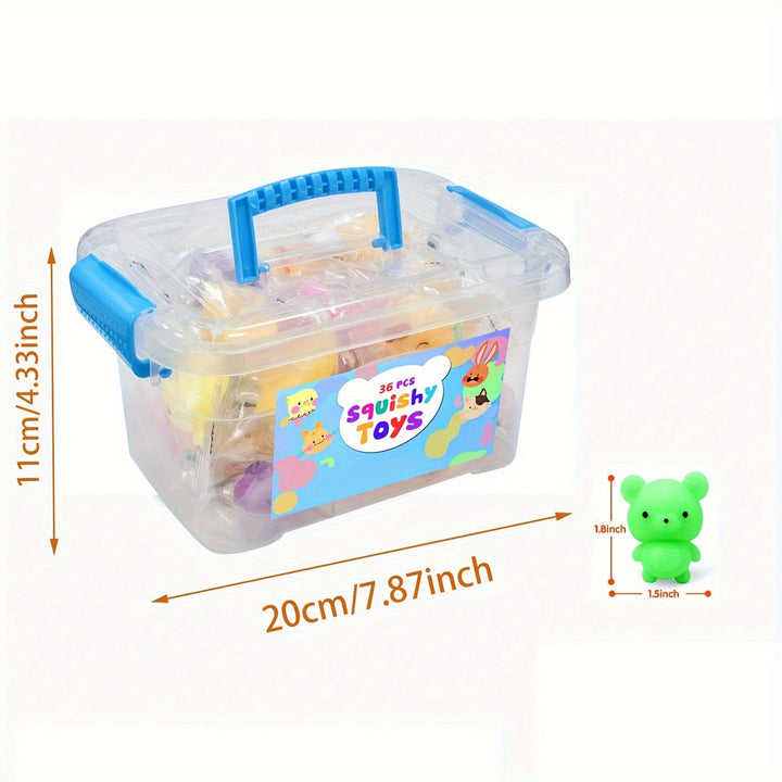 Bunte, kleine Squishy Tierfiguren aus Silikon. Perfekt als Mitbringsel & Stresskiller Spielzeug für alle Altersgruppen.